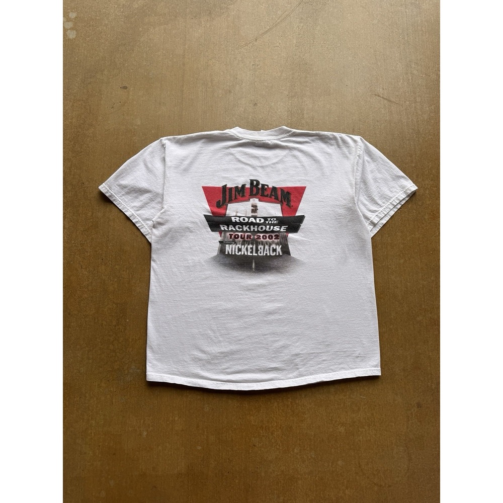 VTG 2002 Nickleback Jim Beam Road to the Rackhouse Band Tour Promo T-Shirt XL